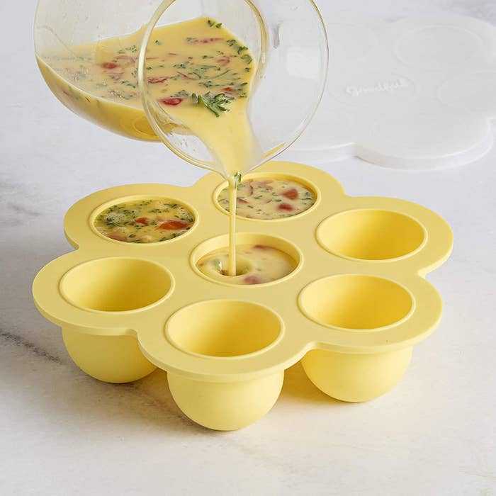 The silicone egg bites mold with seven compartments 