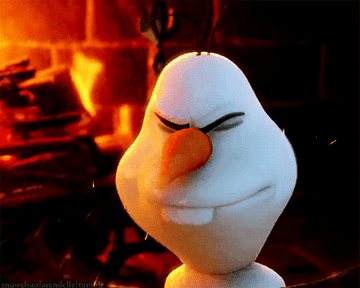 a gif of olaf from frozen with a shocked look on his face
