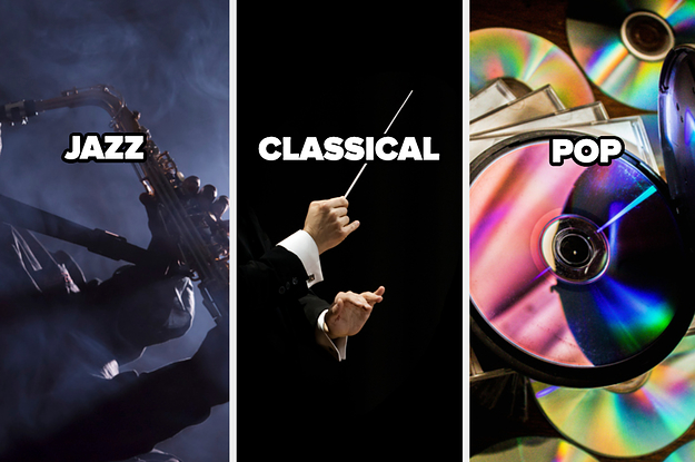 A collage of images: one with a saxophone player and the word