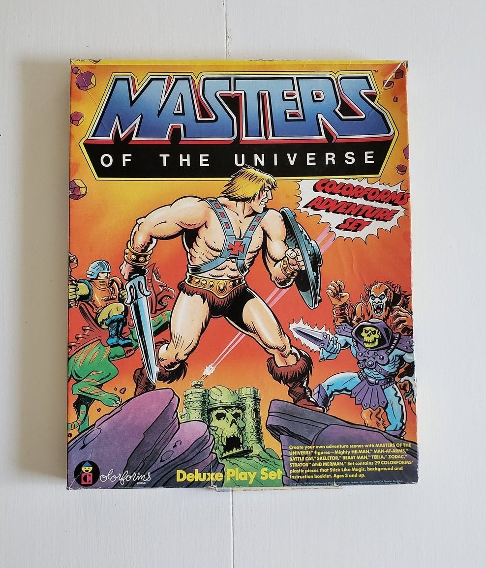 A He-Man and the Masters of the Universe Colorforms box.