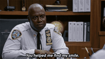 Holt saying, &quot;You helped me find my smile&quot;