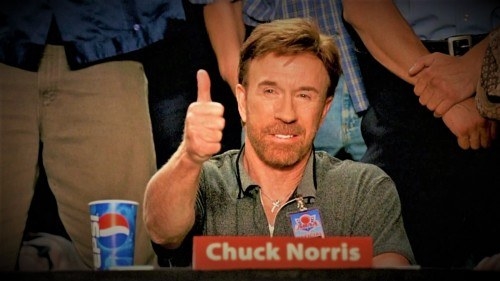 Chuck Norris giving a thumbs up