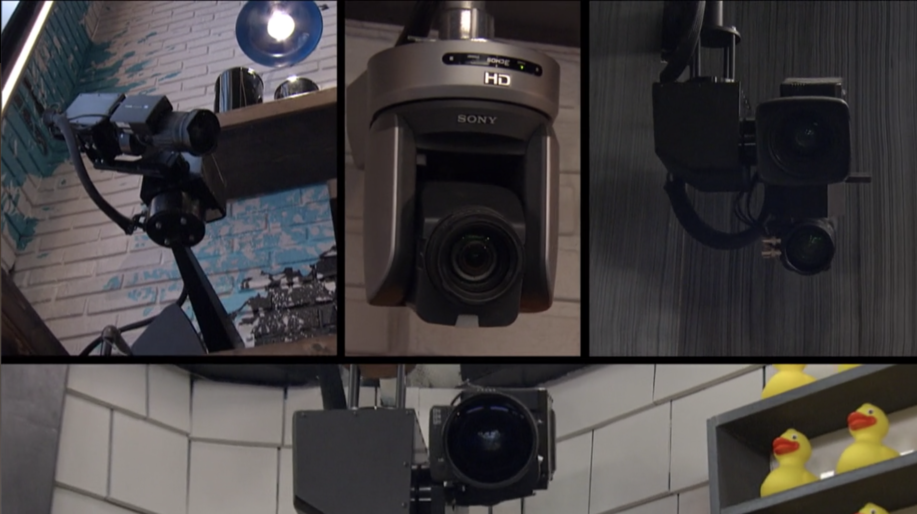 Multiple photos of the cameras inside the house