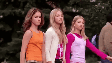 the Junior Mean Girls walking at the end of Mean Girls