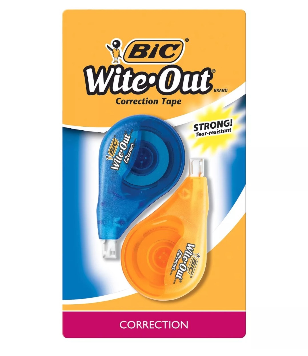 Two rolls of white-out correction tape 