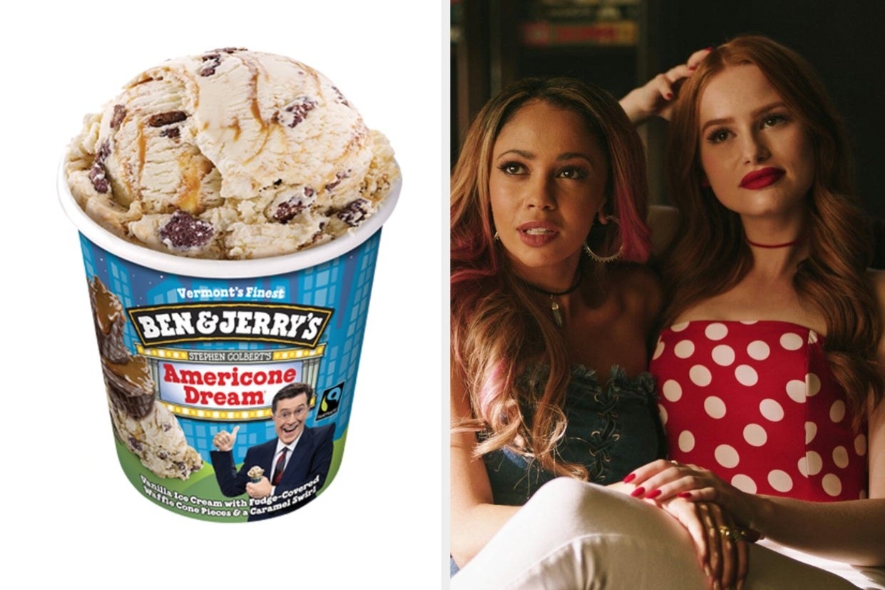 Ben &amp;amp; Jerry&#x27;s &quot;Americone Dream&quot; ice cream and Cheryl and Toni from &quot;Riverdale&quot;