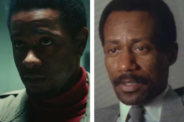 LaKeith Stanfield side by side with the real William O&#x27;Neal in a documentary interview