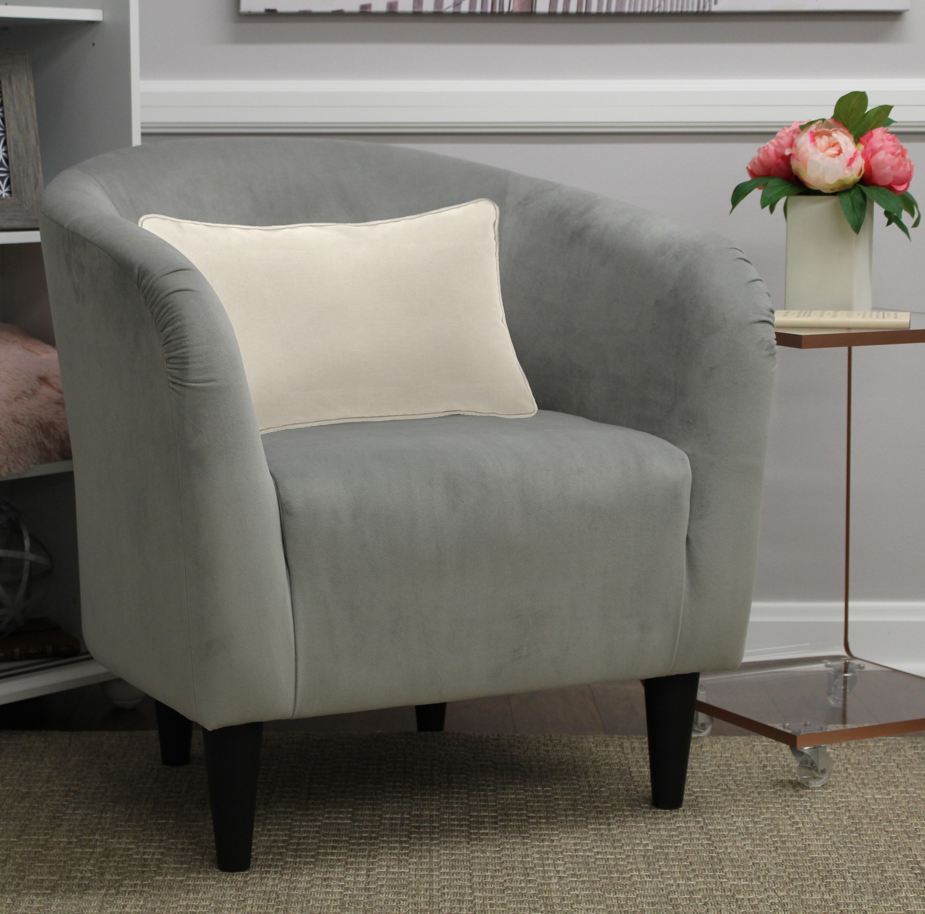 The tub accent chair in the color dove gray