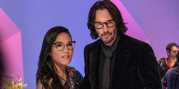 keanu reeves standing next to Ali Wong as Sash in Always be my maybe