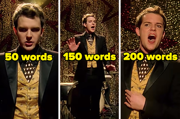 Three screenshots from the Mr. Brightside music video with labels