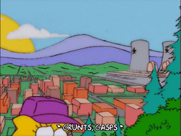 gif of Lisa from &quot;the simpsons&quot; hiking and looking upward smiling captioned &quot;grunts, gasps&quot;