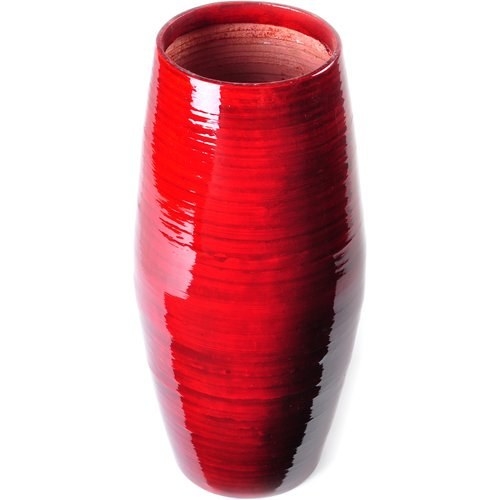 The red glossy coated vase