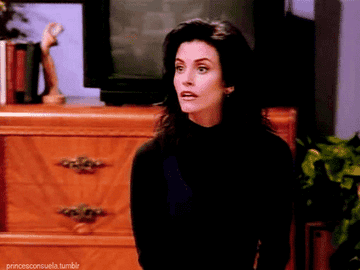 Gif of Monica Geller giving a thumbs up sign