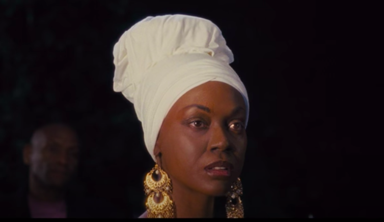 Zoe Saldana as Nina Simone in &quot;Nina&quot; staring into the distance