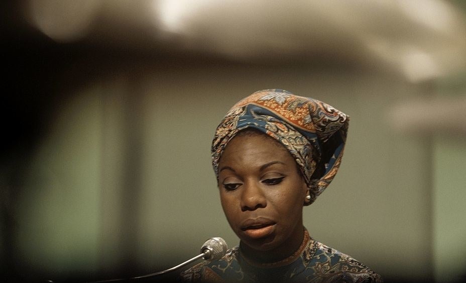 Nina Simone performs on a television show at BBC Television Centre in London in 1966