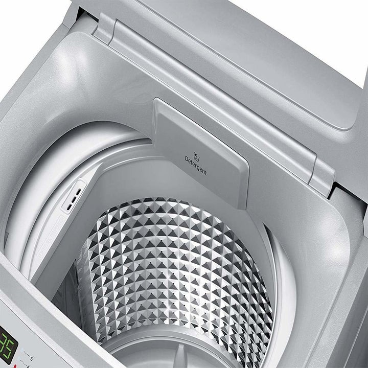 Closeup of the interiors of the washing machine 