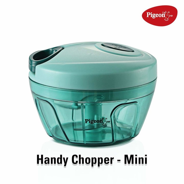 A blue vegetable chopper