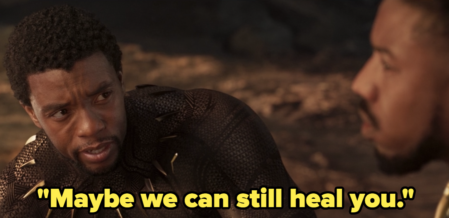 T&#x27;Challa saying, &quot;Maybe we can still heal you.&quot;