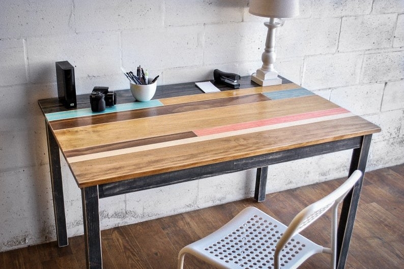 colorful wooden desk