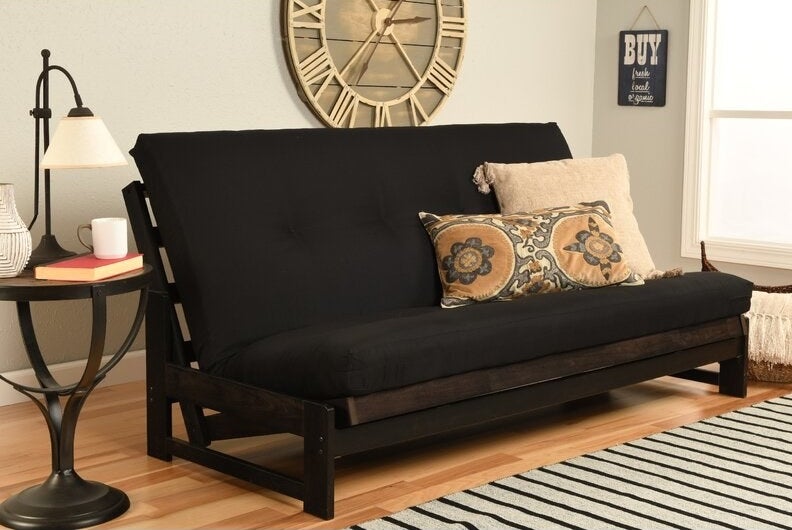The futon in a living room