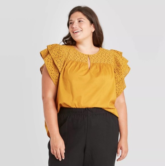 Yellow blouses hot sale at target