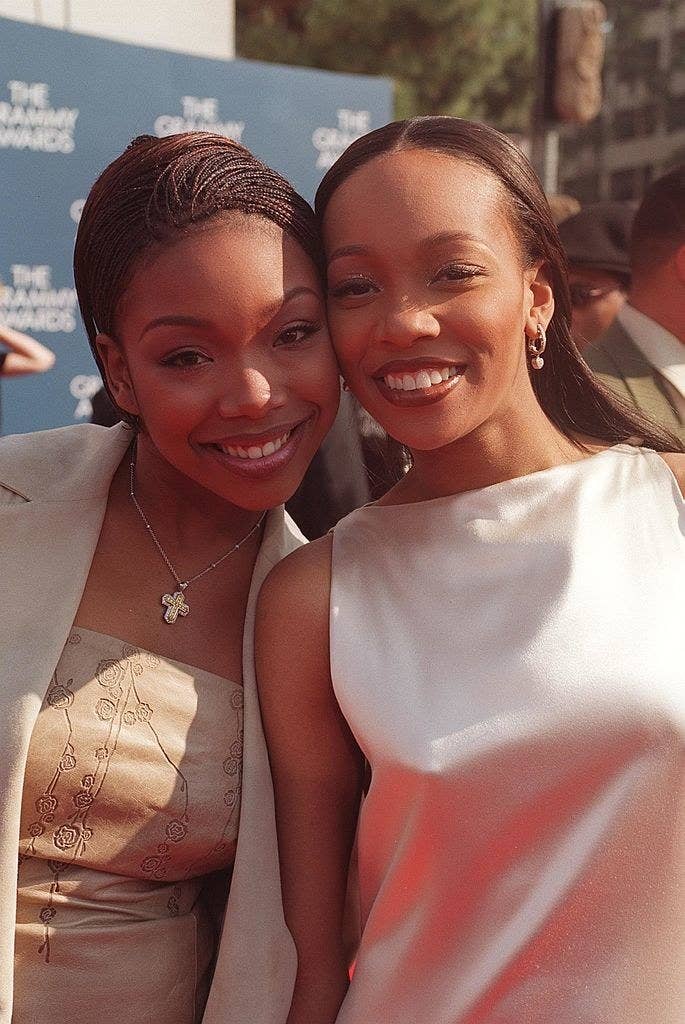 Monica and Brandy attend the 1999 Grammys.