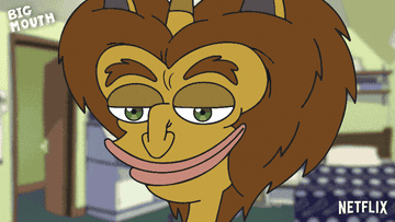 A gif of Maury the Hormone Monster from Netflix&#x27;s Big Mouth raising his eyebrows suggestively