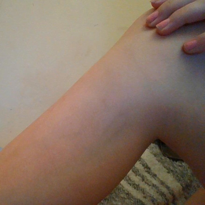 reviewer's smooth leg after using cream 