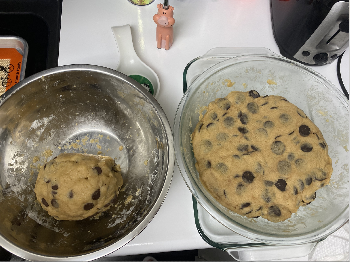 Both doughs ready to bake