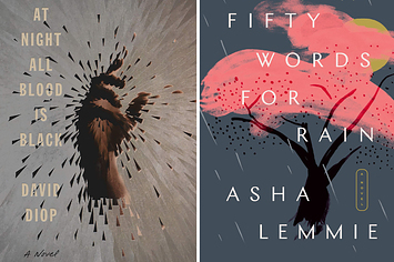 (Left) "At Night All Blood Is Black by David Diop" (Right) "Fifty Words For Rain by Asha Lemmie"