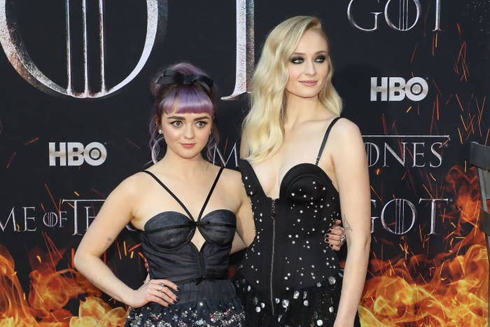 Maisie Williams and Sophie Turner attend the Season 8 premiere of &quot;Game of Thrones&quot; at Radio City Music Hall on April 3, 2019.