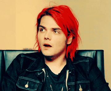 Gerard Way from My chemical romance looking a little confused