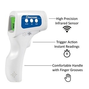 An infrared thermometer with instant readings and a comfortable grip