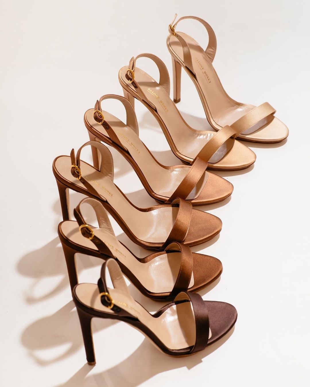 the strappy heels in different shades of nude 