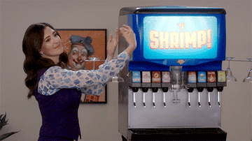 Janet showing off the shrimp dispenser
