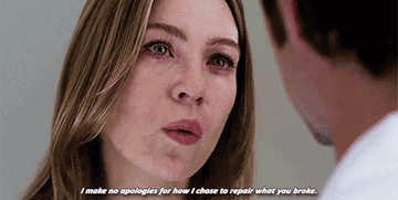 Meredith being a strong woman in the face of tragedy