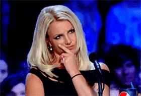 GIF of Britney Spears looking skeptical