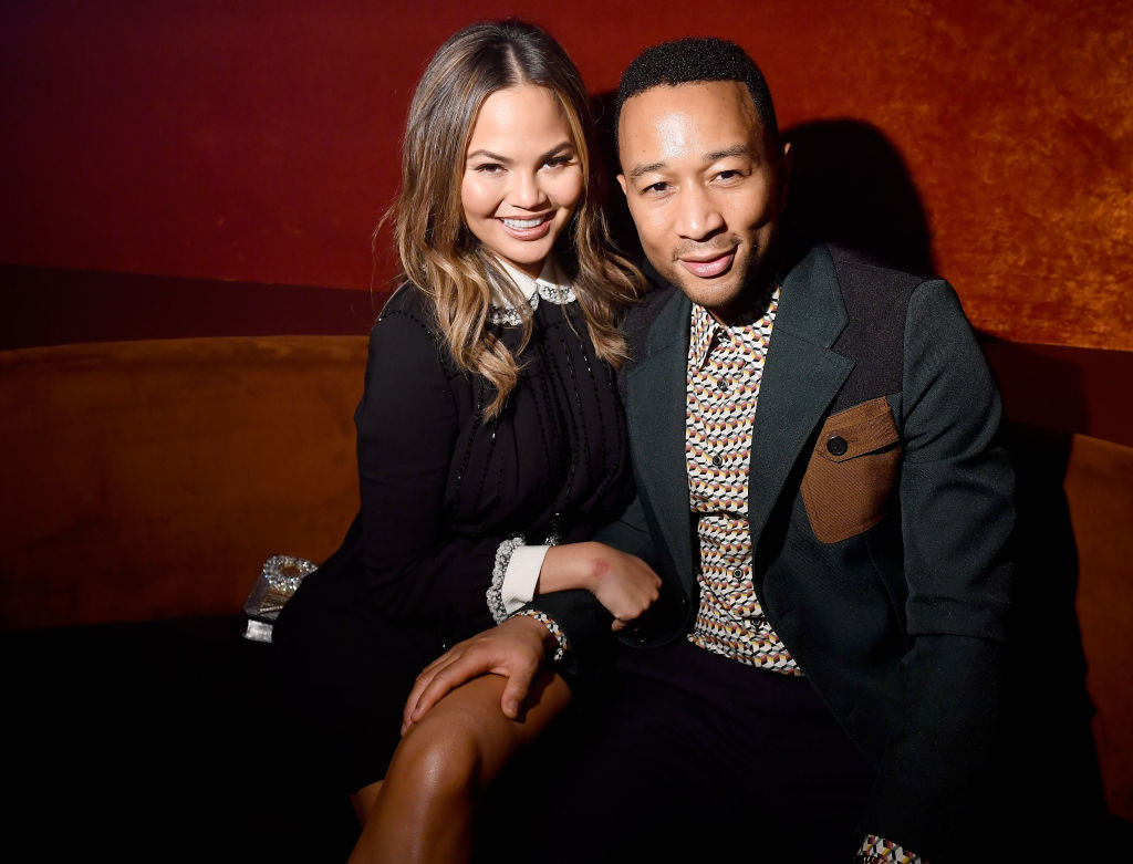 Chrissy and John at the Miu Miu aftershow party 