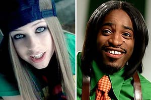 Avril Lavigne is on the left with Andre 3000 on the right