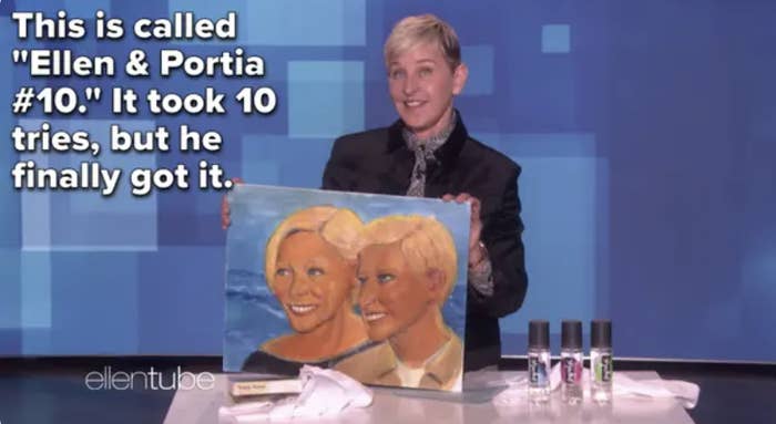 Ellen mocking a fan&#x27;s artwork