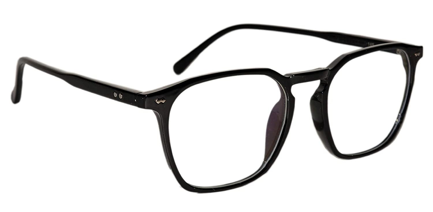 A pair of anti-glare glasses in black.