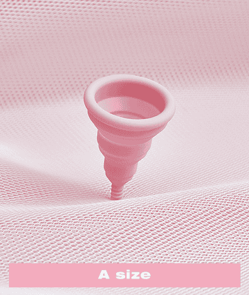 Gif of the different sized menstrual cups