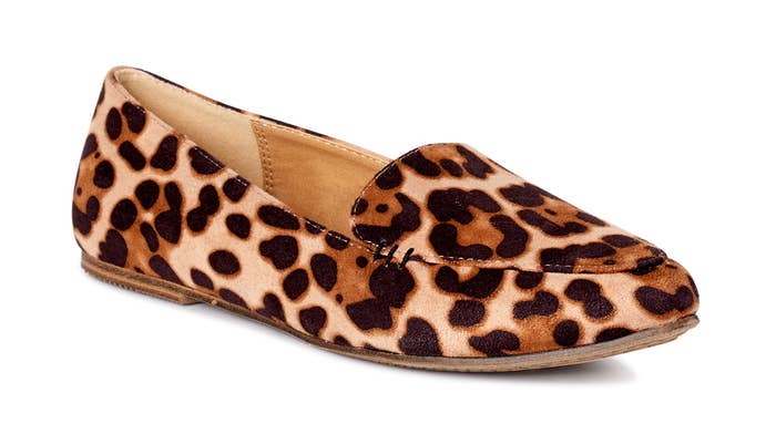 Animal print flat loafers