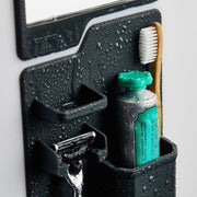 A close up of the compartments in the organizer