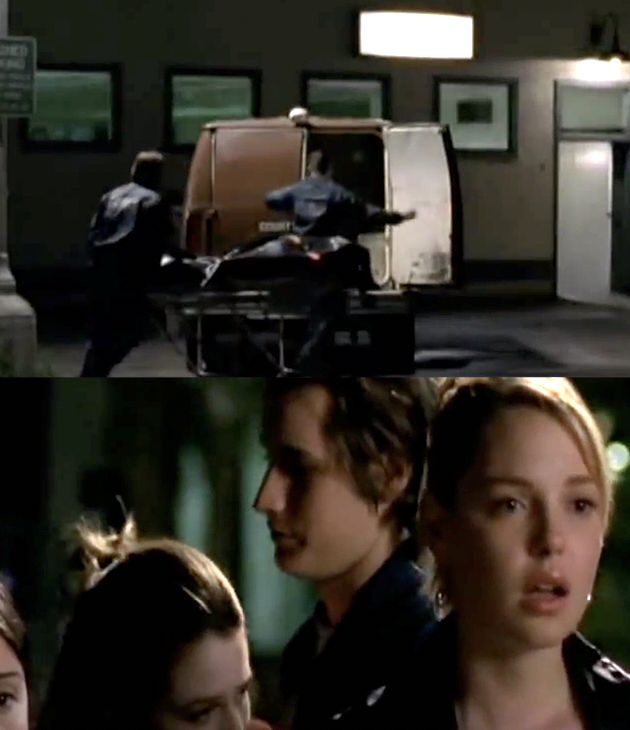 the main characters see Alex's body being put in a coroner's van