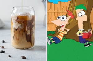 iced coffee and phineas and ferb