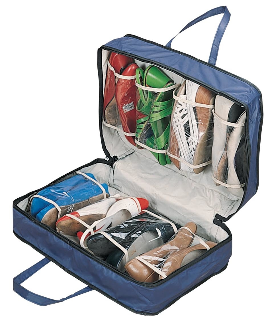 Blue bag with shoes inside