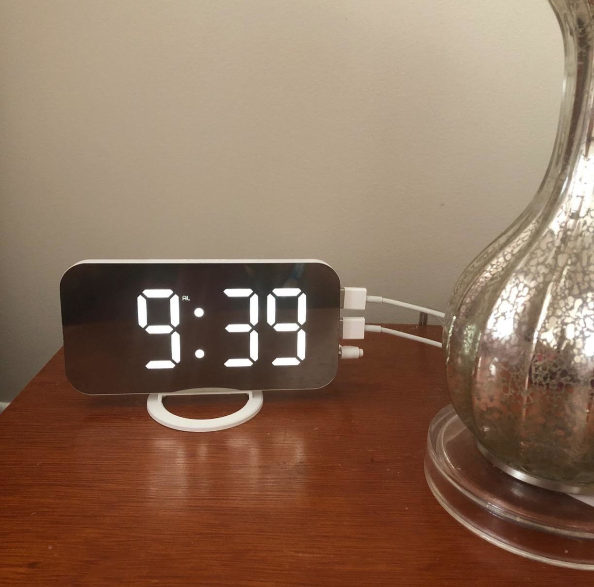 the alarm clock on a reviewer's nightstand 