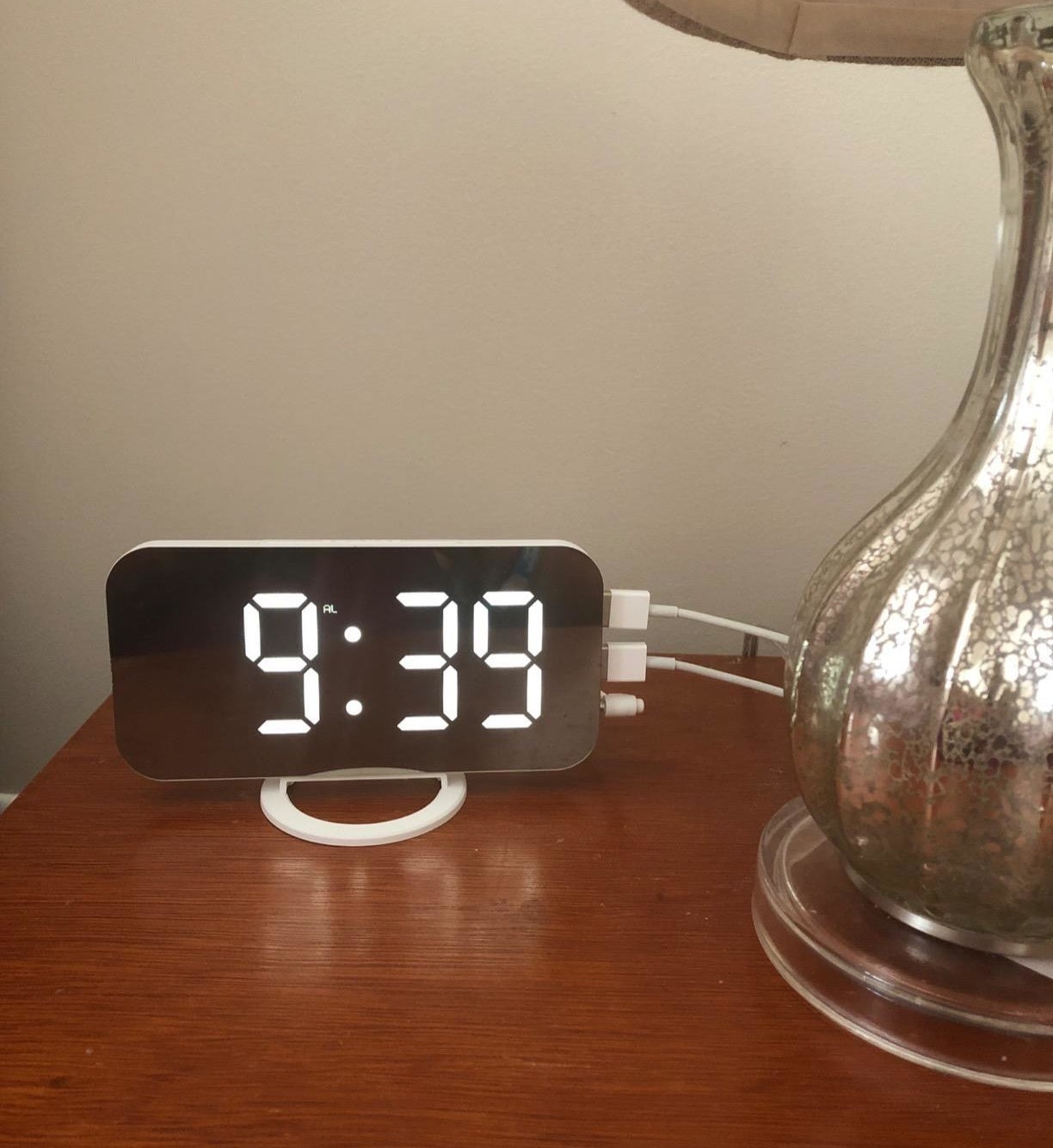 the alarm clock on a reviewer's nightstand 