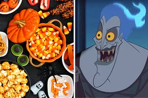 Halloween party candy and Hades from Hercules
